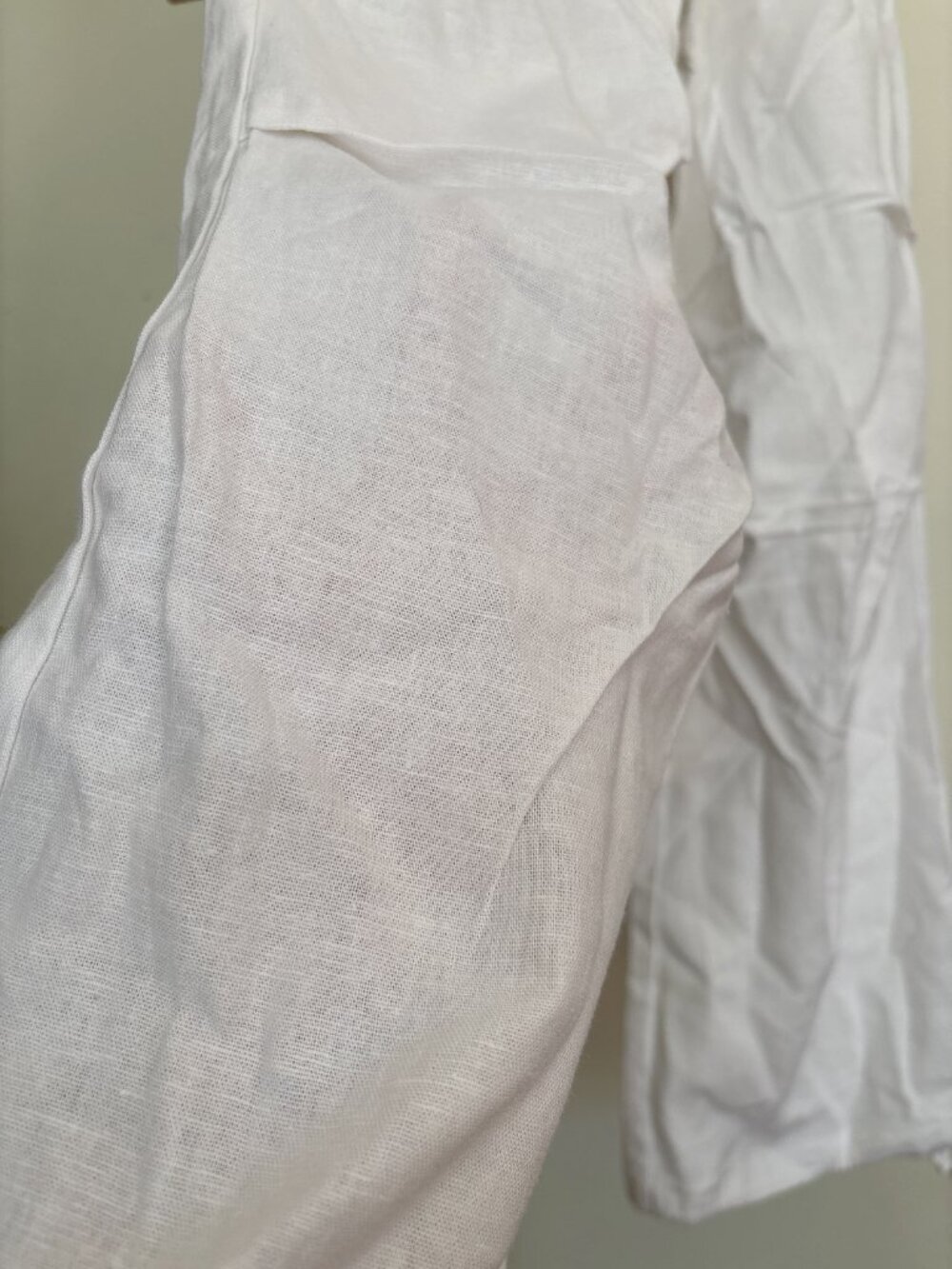White Linen Drawstring Pants – Size Small - Picture 5 of 9